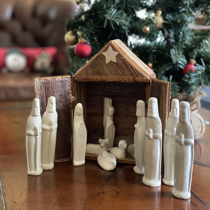 The Holiday Aisle® 13 Piece Soapstone Nativity Set Wayfair